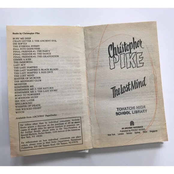 1995 Christopher Pike The Lost Mind Perma Bound Book - Picture 2 of 7